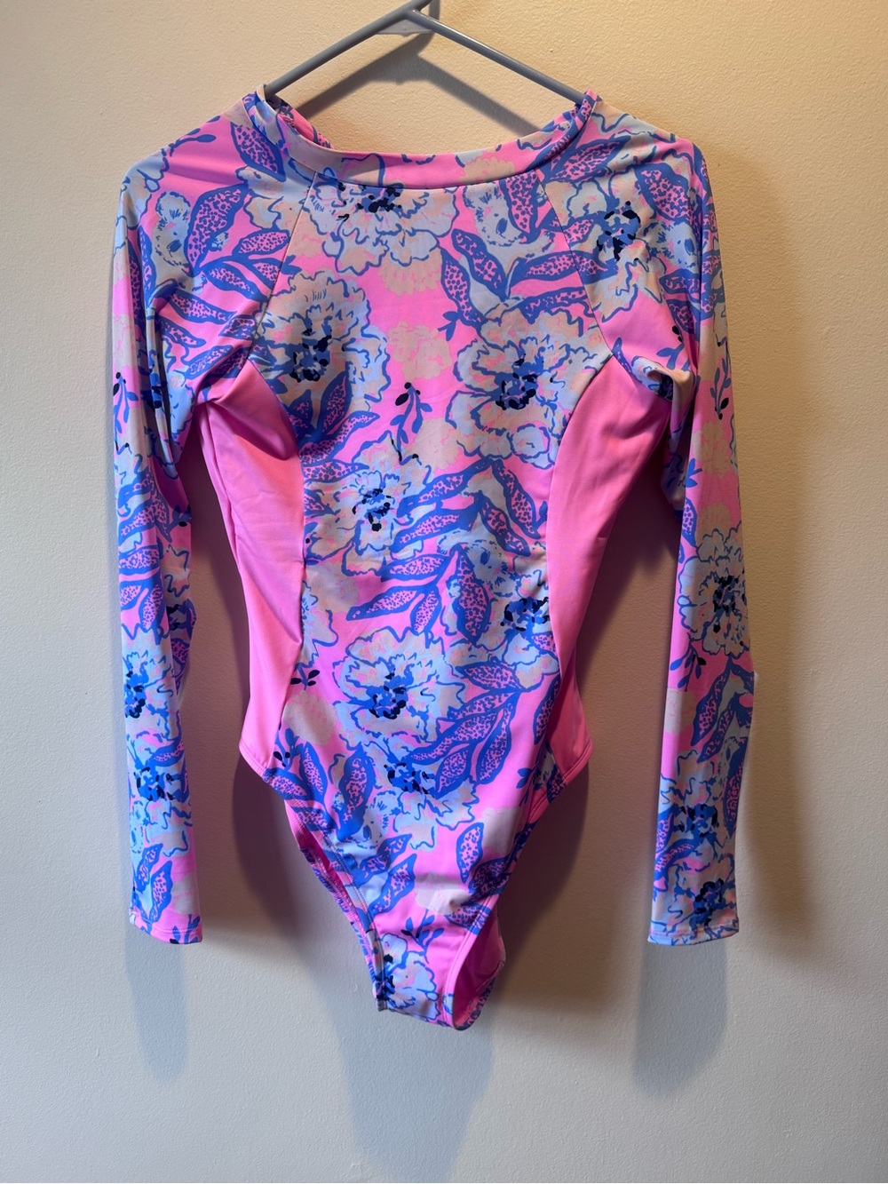 Lilly Pulitzer Pink Floral Long-Sleeve One-Piece Swimsuit